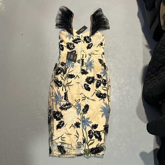 Lulus Show Stopper Cream Embroidered Sequin Bodycon Mini Dress - Picture 6 of 8